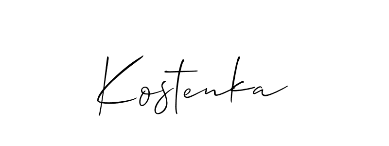 Make a beautiful signature design for name Kostenka. With this signature (Allison_Script) style, you can create a handwritten signature for free. Kostenka signature style 2 images and pictures png