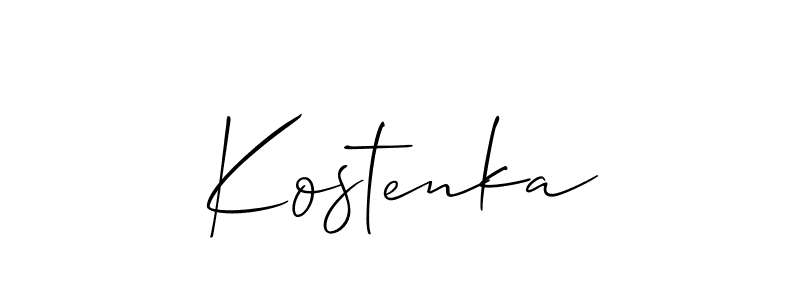 The best way (Allison_Script) to make a short signature is to pick only two or three words in your name. The name Kostenka include a total of six letters. For converting this name. Kostenka signature style 2 images and pictures png