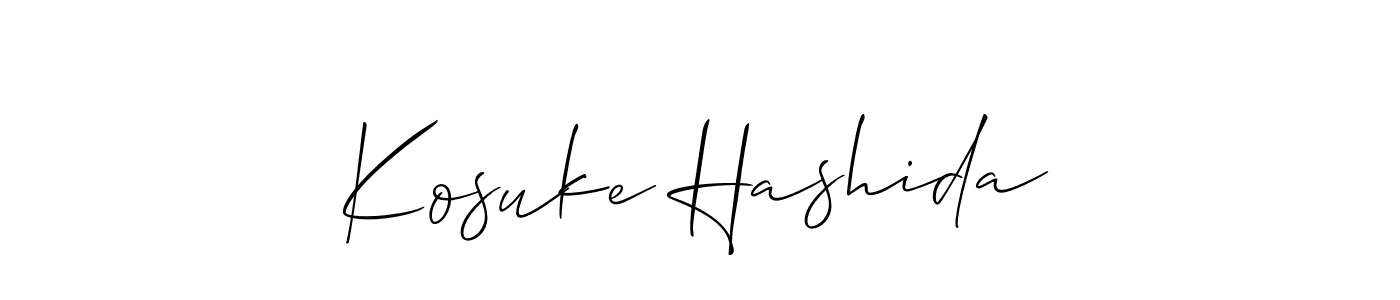 Design your own signature with our free online signature maker. With this signature software, you can create a handwritten (Allison_Script) signature for name Kosuke Hashida. Kosuke Hashida signature style 2 images and pictures png