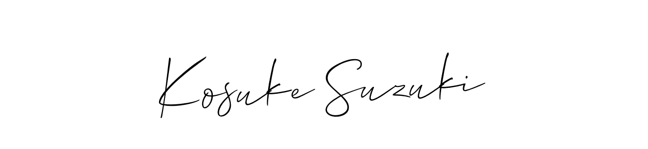Make a beautiful signature design for name Kosuke Suzuki. With this signature (Allison_Script) style, you can create a handwritten signature for free. Kosuke Suzuki signature style 2 images and pictures png
