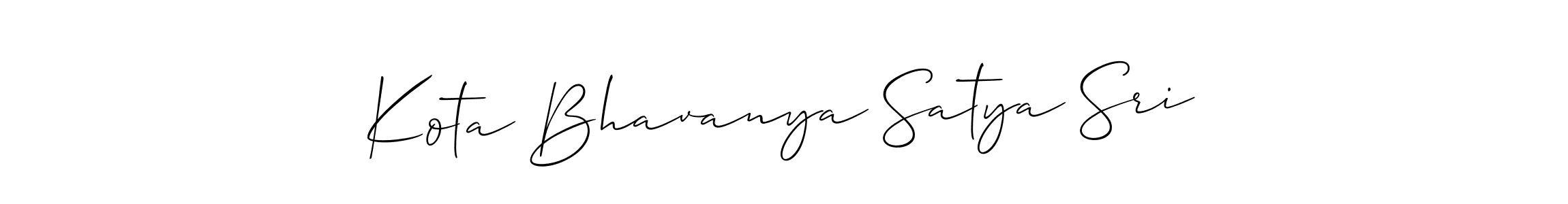 How to make Kota Bhavanya Satya Sri name signature. Use Allison_Script style for creating short signs online. This is the latest handwritten sign. Kota Bhavanya Satya Sri signature style 2 images and pictures png