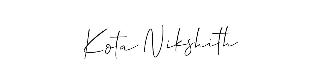 Here are the top 10 professional signature styles for the name Kota Nikshith. These are the best autograph styles you can use for your name. Kota Nikshith signature style 2 images and pictures png