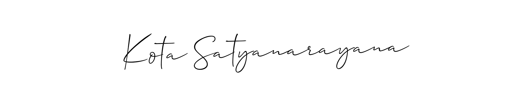Similarly Allison_Script is the best handwritten signature design. Signature creator online .You can use it as an online autograph creator for name Kota Satyanarayana. Kota Satyanarayana signature style 2 images and pictures png