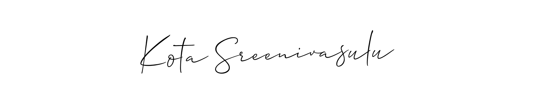 Create a beautiful signature design for name Kota Sreenivasulu. With this signature (Allison_Script) fonts, you can make a handwritten signature for free. Kota Sreenivasulu signature style 2 images and pictures png