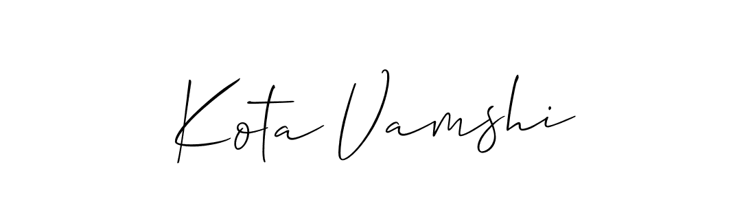 Use a signature maker to create a handwritten signature online. With this signature software, you can design (Allison_Script) your own signature for name Kota Vamshi. Kota Vamshi signature style 2 images and pictures png