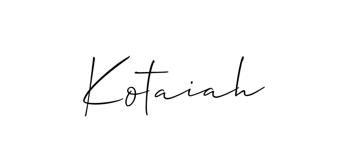 Similarly Allison_Script is the best handwritten signature design. Signature creator online .You can use it as an online autograph creator for name Kotaiah. Kotaiah signature style 2 images and pictures png