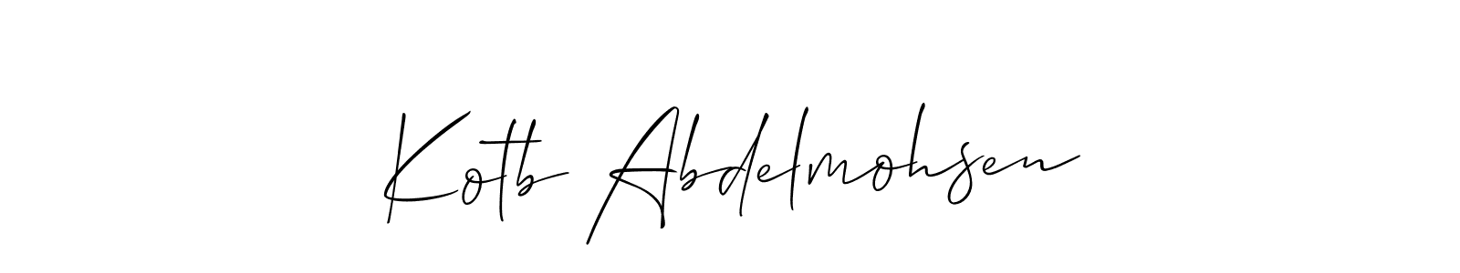 Allison_Script is a professional signature style that is perfect for those who want to add a touch of class to their signature. It is also a great choice for those who want to make their signature more unique. Get Kotb Abdelmohsen name to fancy signature for free. Kotb Abdelmohsen signature style 2 images and pictures png