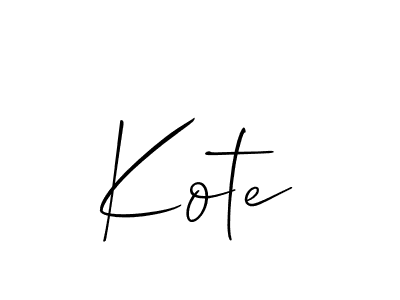 It looks lik you need a new signature style for name Kote. Design unique handwritten (Allison_Script) signature with our free signature maker in just a few clicks. Kote signature style 2 images and pictures png