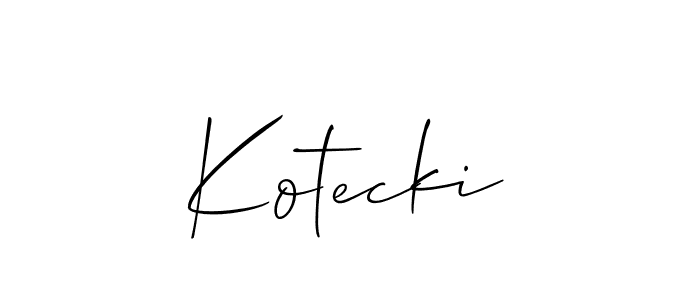 Use a signature maker to create a handwritten signature online. With this signature software, you can design (Allison_Script) your own signature for name Kotecki. Kotecki signature style 2 images and pictures png