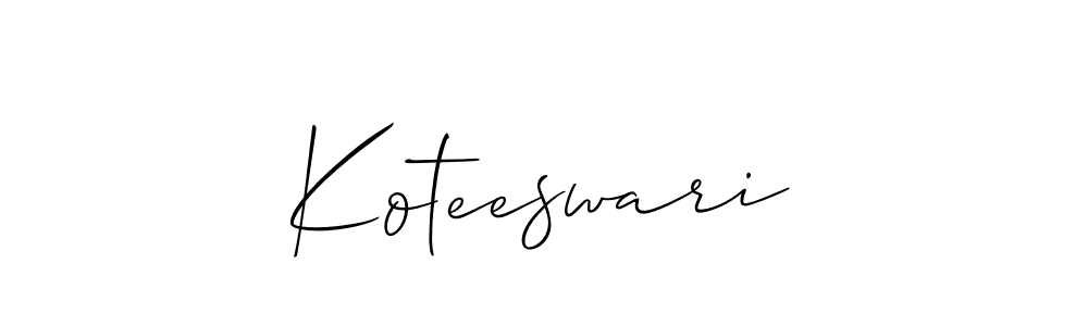 if you are searching for the best signature style for your name Koteeswari. so please give up your signature search. here we have designed multiple signature styles  using Allison_Script. Koteeswari signature style 2 images and pictures png