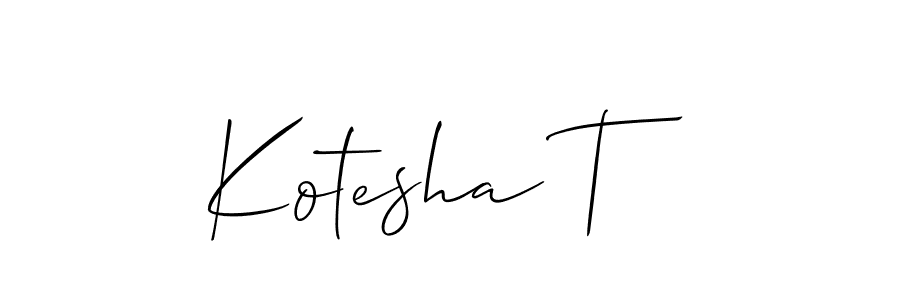 How to make Kotesha T name signature. Use Allison_Script style for creating short signs online. This is the latest handwritten sign. Kotesha T signature style 2 images and pictures png