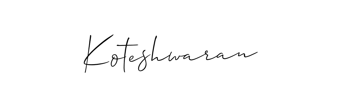 if you are searching for the best signature style for your name Koteshwaran. so please give up your signature search. here we have designed multiple signature styles  using Allison_Script. Koteshwaran signature style 2 images and pictures png