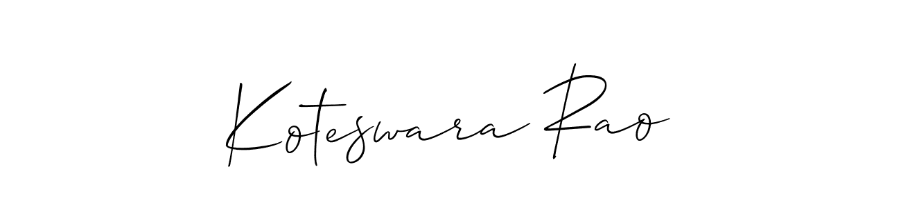 Allison_Script is a professional signature style that is perfect for those who want to add a touch of class to their signature. It is also a great choice for those who want to make their signature more unique. Get Koteswara Rao name to fancy signature for free. Koteswara Rao signature style 2 images and pictures png