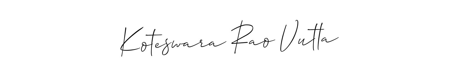 if you are searching for the best signature style for your name Koteswara Rao Vutla. so please give up your signature search. here we have designed multiple signature styles  using Allison_Script. Koteswara Rao Vutla signature style 2 images and pictures png