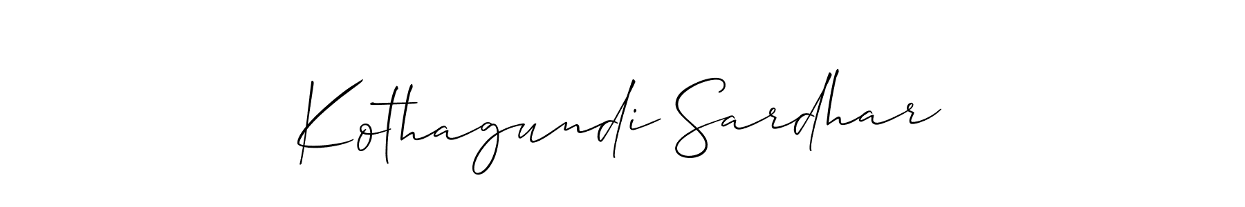 Make a beautiful signature design for name Kothagundi Sardhar. With this signature (Allison_Script) style, you can create a handwritten signature for free. Kothagundi Sardhar signature style 2 images and pictures png