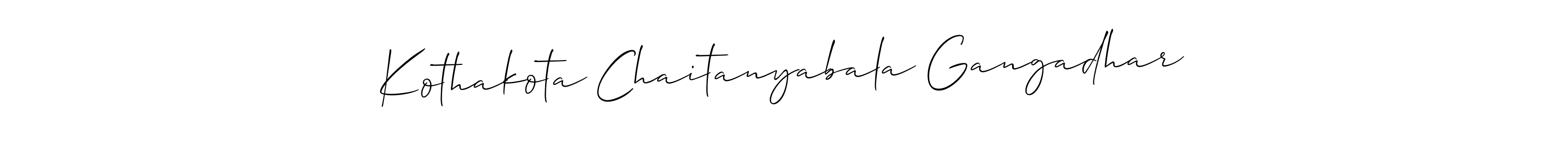 Similarly Allison_Script is the best handwritten signature design. Signature creator online .You can use it as an online autograph creator for name Kothakota Chaitanyabala Gangadhar. Kothakota Chaitanyabala Gangadhar signature style 2 images and pictures png