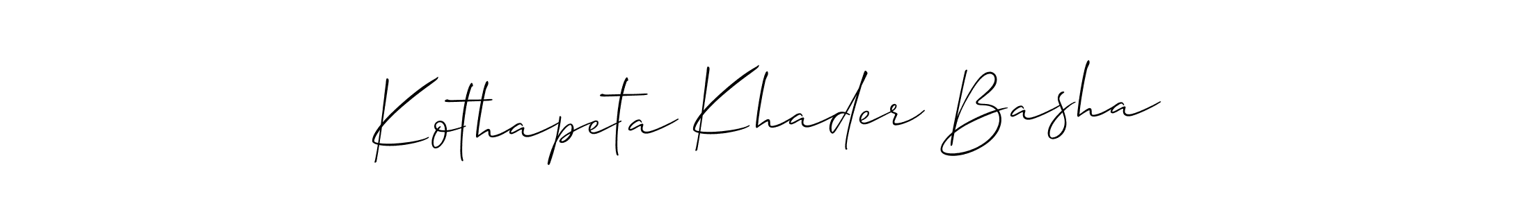 How to make Kothapeta Khader Basha name signature. Use Allison_Script style for creating short signs online. This is the latest handwritten sign. Kothapeta Khader Basha signature style 2 images and pictures png