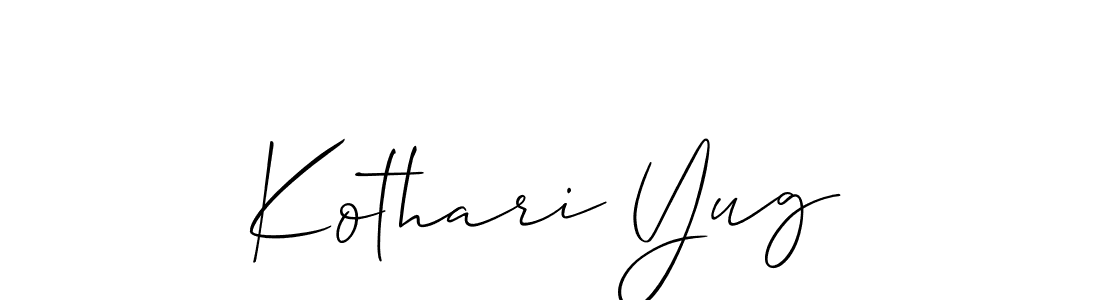 Make a beautiful signature design for name Kothari Yug. With this signature (Allison_Script) style, you can create a handwritten signature for free. Kothari Yug signature style 2 images and pictures png