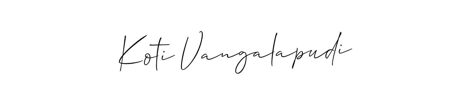 You can use this online signature creator to create a handwritten signature for the name Koti Vangalapudi. This is the best online autograph maker. Koti Vangalapudi signature style 2 images and pictures png