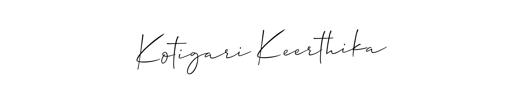 Kotigari Keerthika stylish signature style. Best Handwritten Sign (Allison_Script) for my name. Handwritten Signature Collection Ideas for my name Kotigari Keerthika. Kotigari Keerthika signature style 2 images and pictures png
