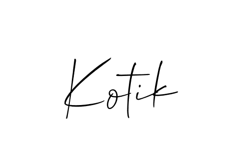 It looks lik you need a new signature style for name Kotik. Design unique handwritten (Allison_Script) signature with our free signature maker in just a few clicks. Kotik signature style 2 images and pictures png
