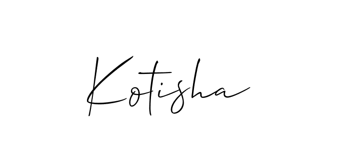 if you are searching for the best signature style for your name Kotisha. so please give up your signature search. here we have designed multiple signature styles  using Allison_Script. Kotisha signature style 2 images and pictures png