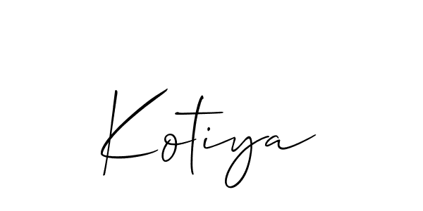 Use a signature maker to create a handwritten signature online. With this signature software, you can design (Allison_Script) your own signature for name Kotiya. Kotiya signature style 2 images and pictures png