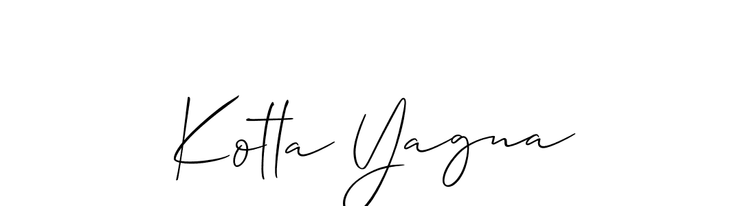 Create a beautiful signature design for name Kotla Yagna. With this signature (Allison_Script) fonts, you can make a handwritten signature for free. Kotla Yagna signature style 2 images and pictures png