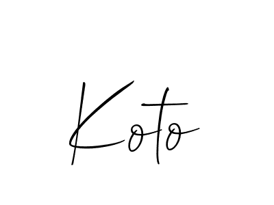 if you are searching for the best signature style for your name Koto. so please give up your signature search. here we have designed multiple signature styles  using Allison_Script. Koto signature style 2 images and pictures png