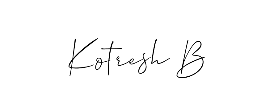 This is the best signature style for the Kotresh B name. Also you like these signature font (Allison_Script). Mix name signature. Kotresh B signature style 2 images and pictures png