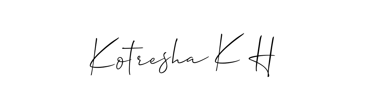 Kotresha K H stylish signature style. Best Handwritten Sign (Allison_Script) for my name. Handwritten Signature Collection Ideas for my name Kotresha K H. Kotresha K H signature style 2 images and pictures png