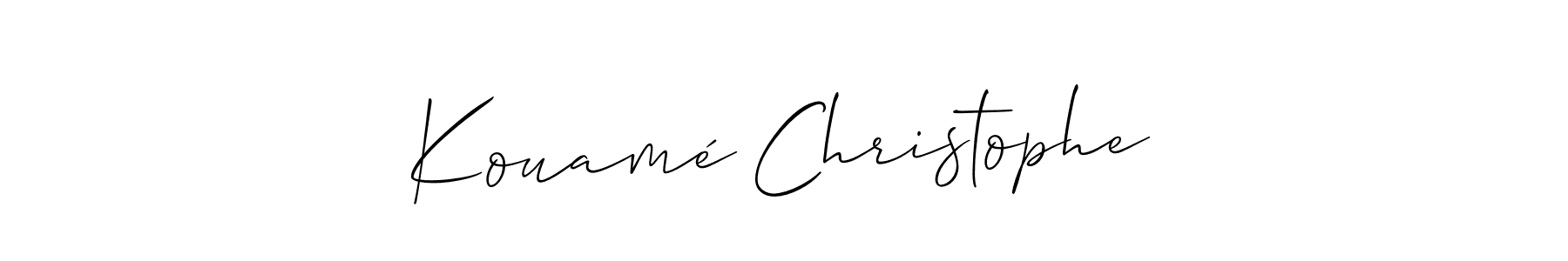 Also You can easily find your signature by using the search form. We will create Kouamé Christophe name handwritten signature images for you free of cost using Allison_Script sign style. Kouamé Christophe signature style 2 images and pictures png