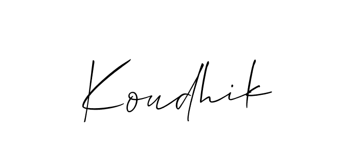 if you are searching for the best signature style for your name Koudhik. so please give up your signature search. here we have designed multiple signature styles  using Allison_Script. Koudhik signature style 2 images and pictures png