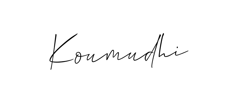 Make a beautiful signature design for name Koumudhi. With this signature (Allison_Script) style, you can create a handwritten signature for free. Koumudhi signature style 2 images and pictures png