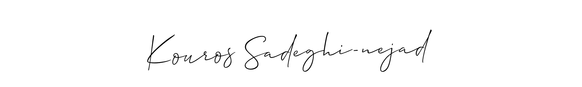 Make a beautiful signature design for name Kouros Sadeghi-nejad. With this signature (Allison_Script) style, you can create a handwritten signature for free. Kouros Sadeghi-nejad signature style 2 images and pictures png