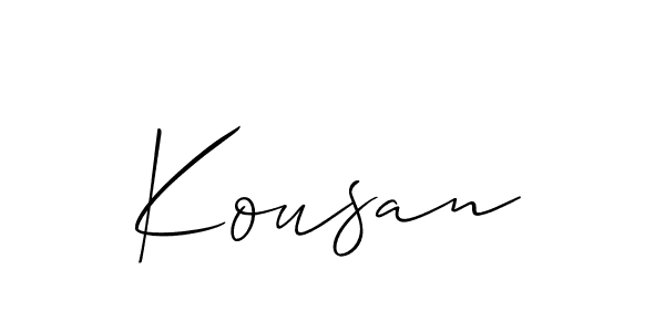 Design your own signature with our free online signature maker. With this signature software, you can create a handwritten (Allison_Script) signature for name Kousan. Kousan signature style 2 images and pictures png