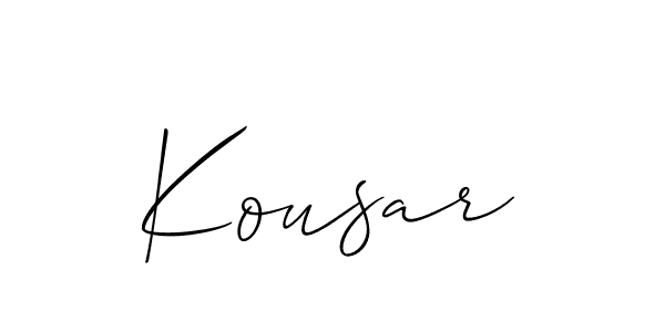 Also we have Kousar name is the best signature style. Create professional handwritten signature collection using Allison_Script autograph style. Kousar signature style 2 images and pictures png