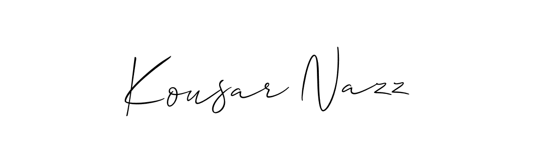 The best way (Allison_Script) to make a short signature is to pick only two or three words in your name. The name Kousar Nazz include a total of six letters. For converting this name. Kousar Nazz signature style 2 images and pictures png