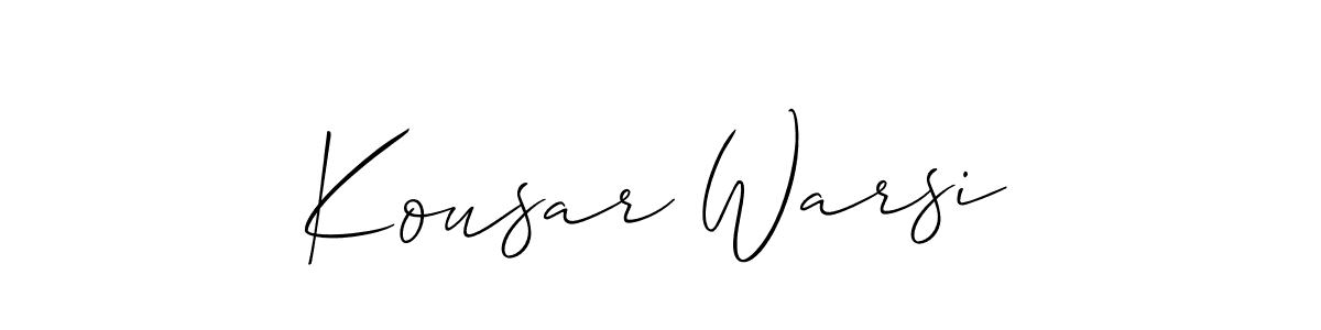 How to make Kousar Warsi signature? Allison_Script is a professional autograph style. Create handwritten signature for Kousar Warsi name. Kousar Warsi signature style 2 images and pictures png