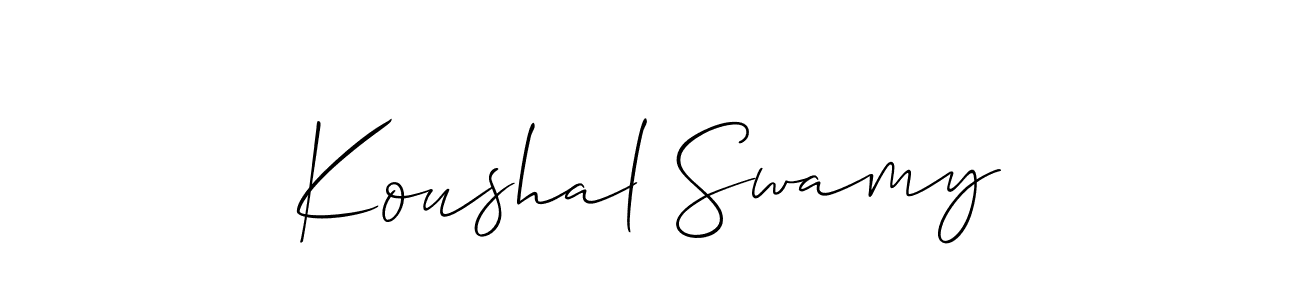 How to make Koushal Swamy name signature. Use Allison_Script style for creating short signs online. This is the latest handwritten sign. Koushal Swamy signature style 2 images and pictures png