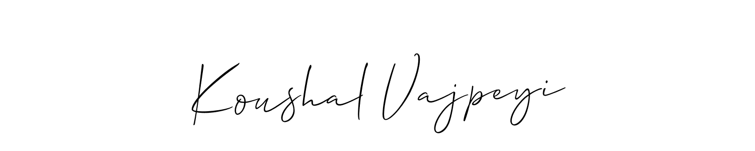 It looks lik you need a new signature style for name Koushal Vajpeyi. Design unique handwritten (Allison_Script) signature with our free signature maker in just a few clicks. Koushal Vajpeyi signature style 2 images and pictures png