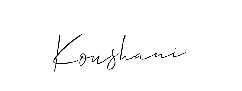 Also we have Koushani name is the best signature style. Create professional handwritten signature collection using Allison_Script autograph style. Koushani signature style 2 images and pictures png