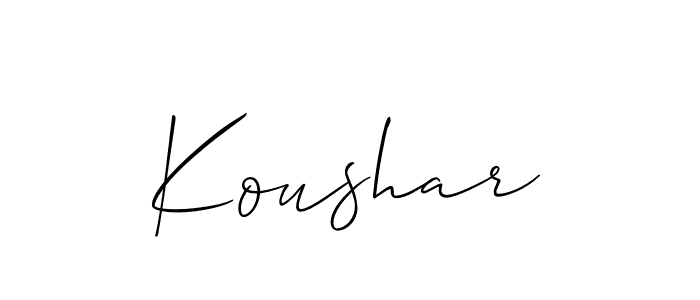 How to make Koushar signature? Allison_Script is a professional autograph style. Create handwritten signature for Koushar name. Koushar signature style 2 images and pictures png