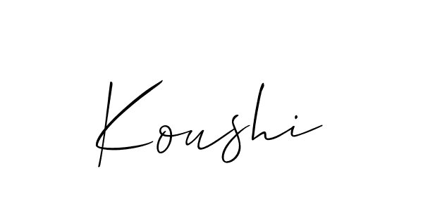 How to make Koushi signature? Allison_Script is a professional autograph style. Create handwritten signature for Koushi name. Koushi signature style 2 images and pictures png