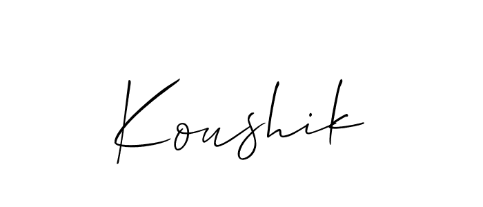 Make a beautiful signature design for name Koushik. With this signature (Allison_Script) style, you can create a handwritten signature for free. Koushik signature style 2 images and pictures png