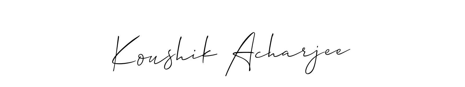 It looks lik you need a new signature style for name Koushik Acharjee. Design unique handwritten (Allison_Script) signature with our free signature maker in just a few clicks. Koushik Acharjee signature style 2 images and pictures png