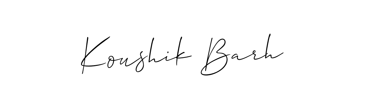 Make a beautiful signature design for name Koushik Barh. With this signature (Allison_Script) style, you can create a handwritten signature for free. Koushik Barh signature style 2 images and pictures png