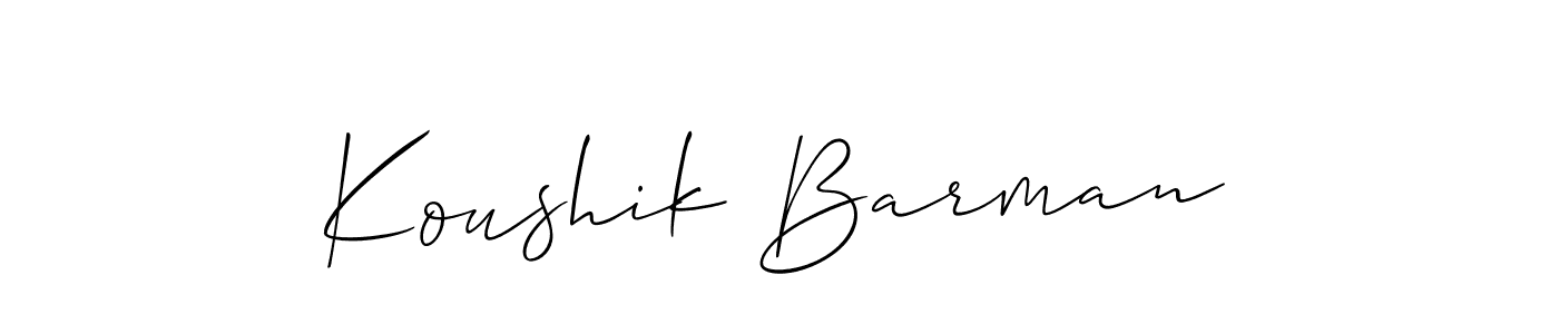 How to make Koushik Barman name signature. Use Allison_Script style for creating short signs online. This is the latest handwritten sign. Koushik Barman signature style 2 images and pictures png