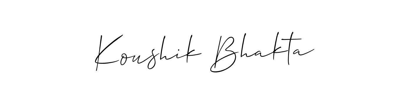 Make a beautiful signature design for name Koushik Bhakta. With this signature (Allison_Script) style, you can create a handwritten signature for free. Koushik Bhakta signature style 2 images and pictures png