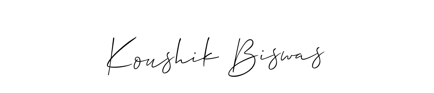 How to make Koushik Biswas name signature. Use Allison_Script style for creating short signs online. This is the latest handwritten sign. Koushik Biswas signature style 2 images and pictures png